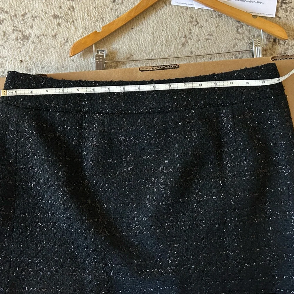 NWT Hill House Home Tatiana Black Tweed Mini Skirt Size Large - Picture 13 of 15